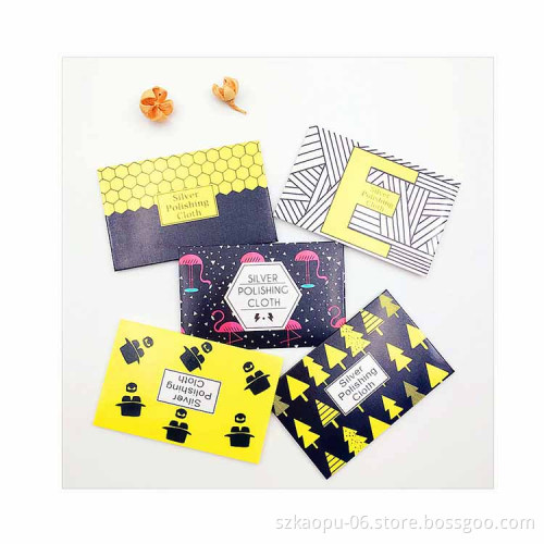 Wholesale Soft Microfiber Custom Logo Packaging Agent Logo Silver Polishing Jewely Cleaning Cloth Anti Tarnish